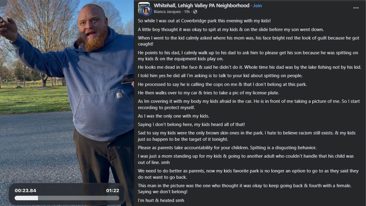 Whitehall Township Park Dispute: Mother Reports Confrontation Over Child Behavior